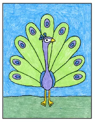 blue peacock illustration aesthetics | Peafowl bird design 