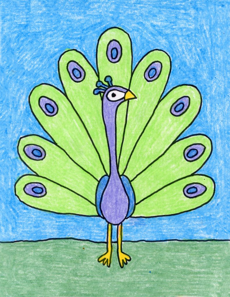 How to Draw a Peacock Peacock Coloring Page