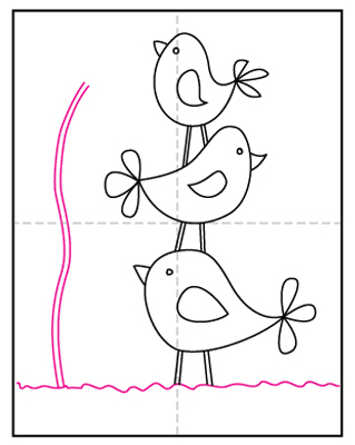 Draw Simple Birds Art Projects For Kids