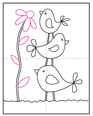 Featured image of post Drawing Simple Pictures Of Birds - This pretty bird colouring page is perfect for your youngest children, who will love colouring in the simple outlines.