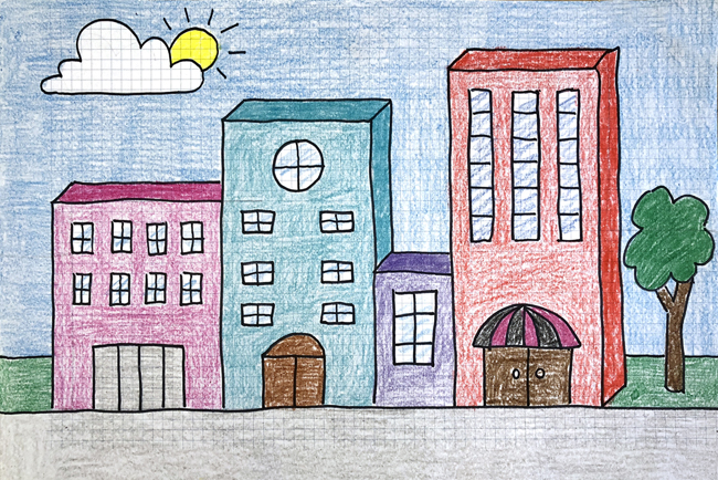 Draw 3D Building · Art Projects for Kids