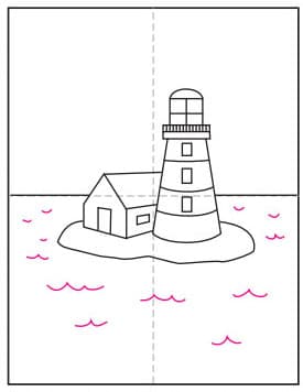 Cartoon Lighthouse Drawing For Kids : Today, learning how to draw a ...