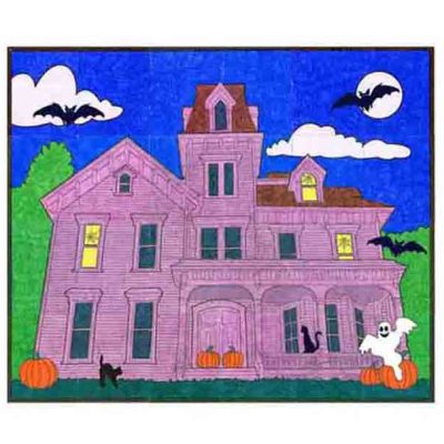 make a haunted house mural
