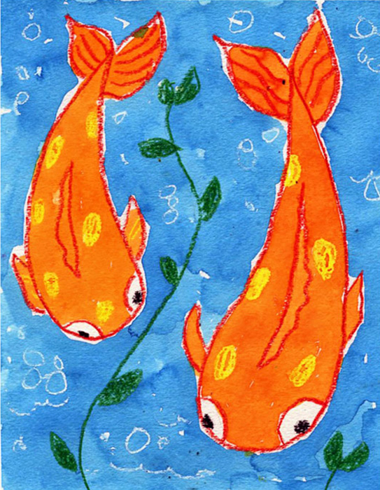 Easy How to Paint a Koi Fish Tutorial and Koi Fish Coloring Page