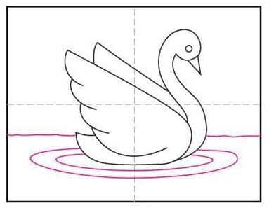 Easy How to Draw A Swan Tutorial and Swan Coloring Page