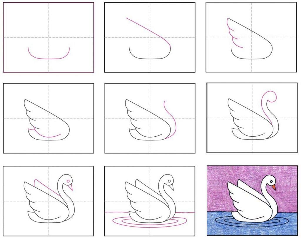 Cartoon Swan Drawing / And as you can see, the lesson about how to draw ...