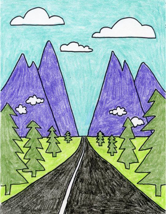 How To Draw Perspective Landscape Art Projects For Kids