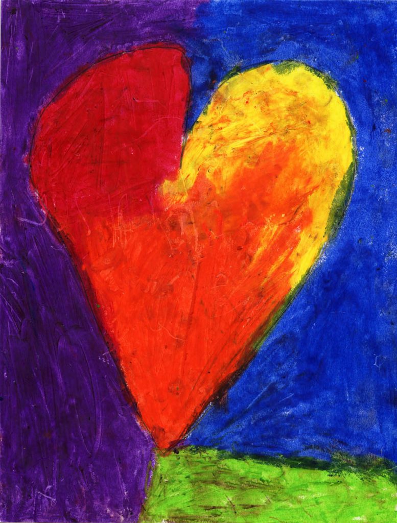 Oil Pastel Heart · Art Projects for Kids