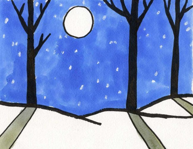 Sharpie Winter Landscape | Art Projects for Kids | Bloglovin’