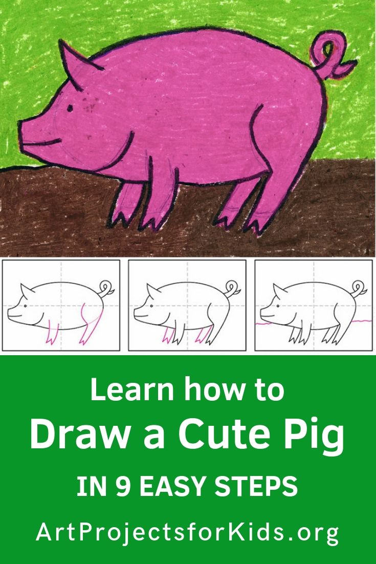 Draw a Pig · Art Projects for Kids