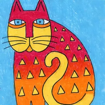 laurel burch cats art lesson