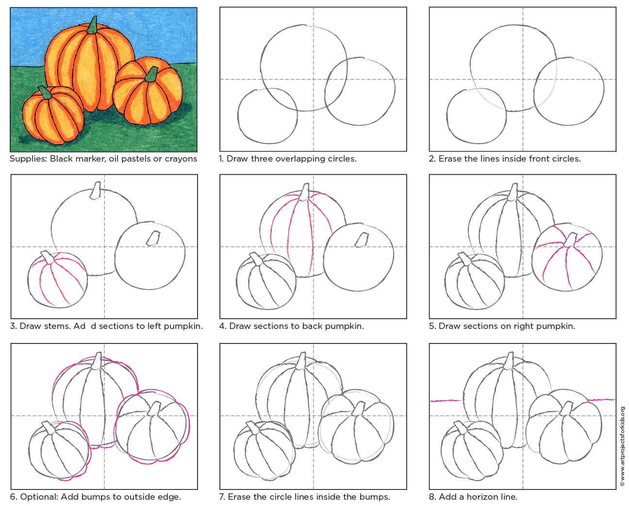 Pumpkin Drawing · Art Projects for Kids