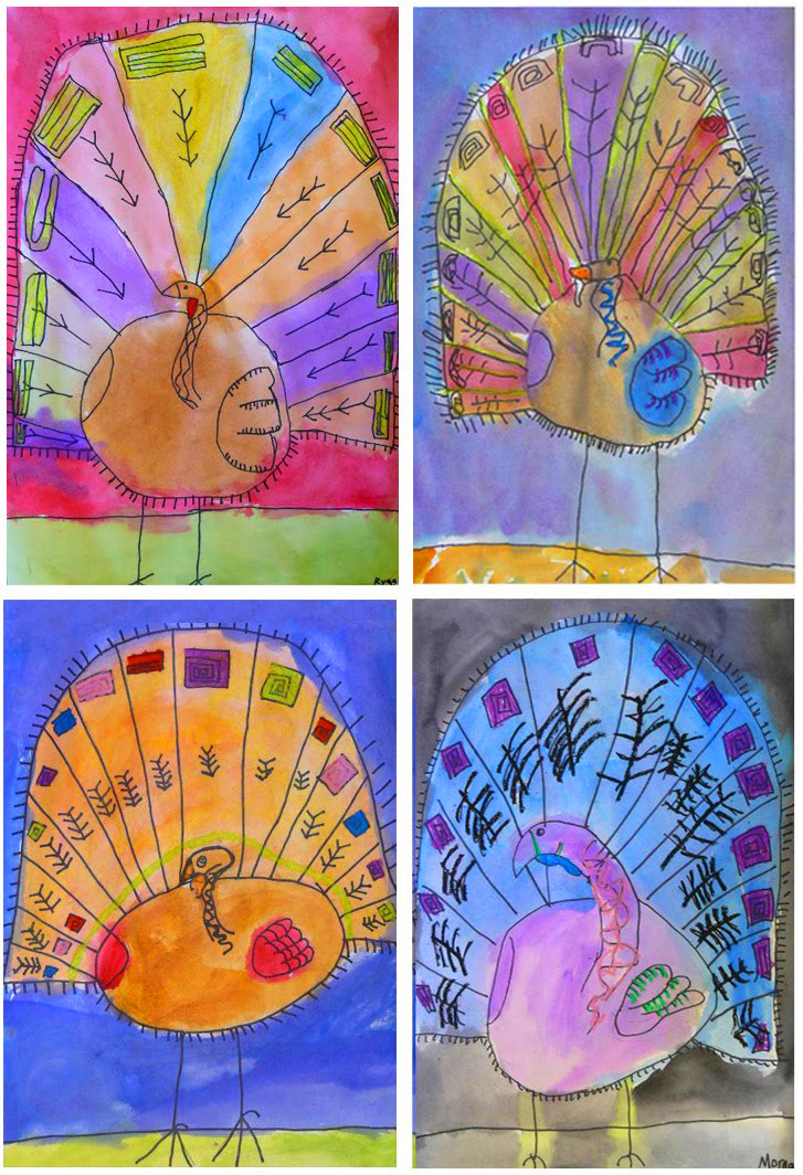 watercolor-turkeys-art-projects-for-kids