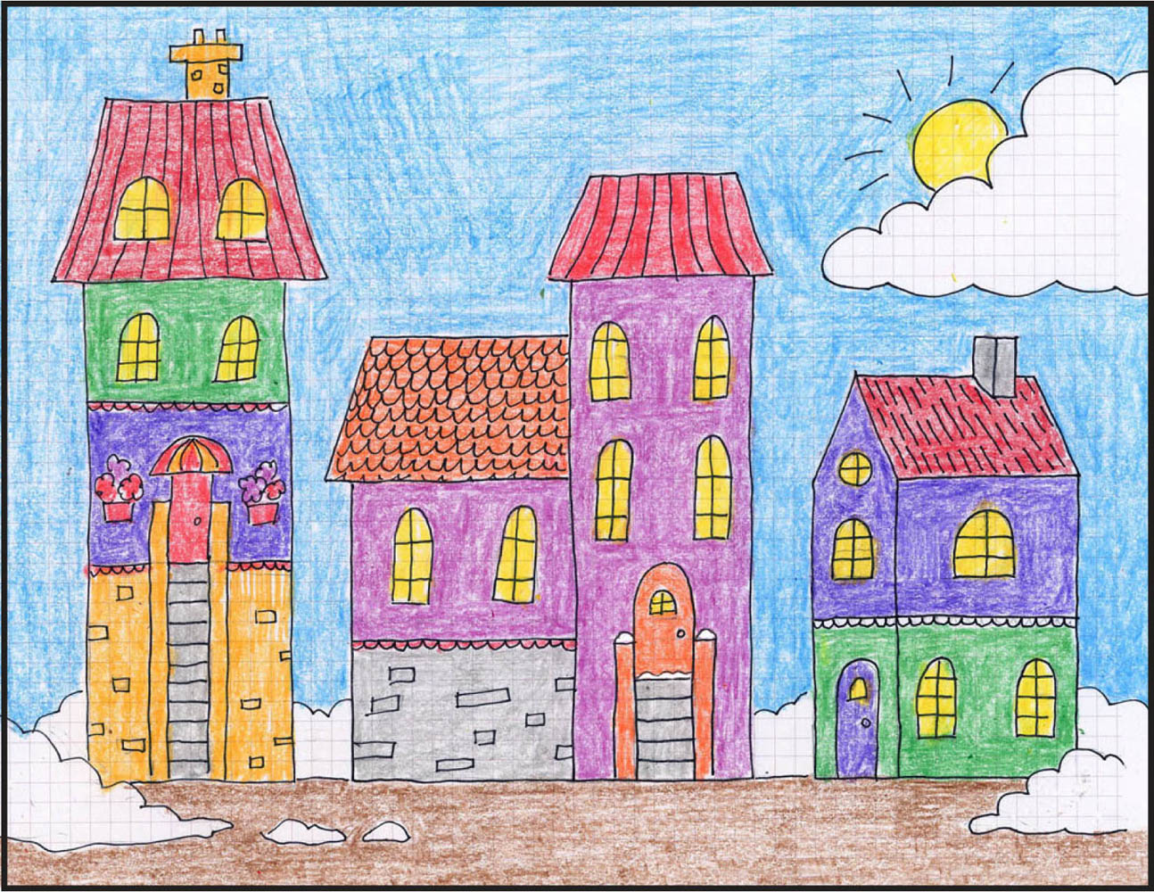 Draw a Winter Town · Art Projects for Kids