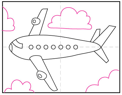 simple airplane drawing for toddlers