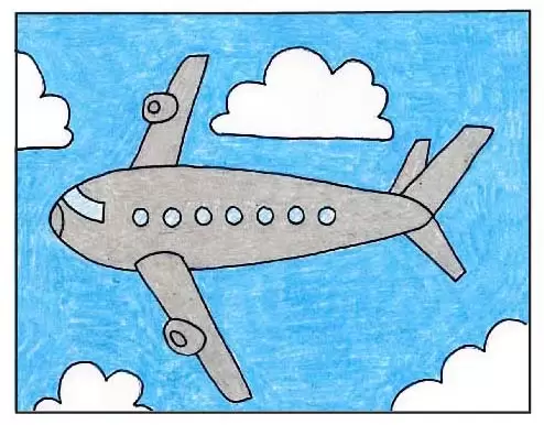Simple old airplane drawing - bapunique