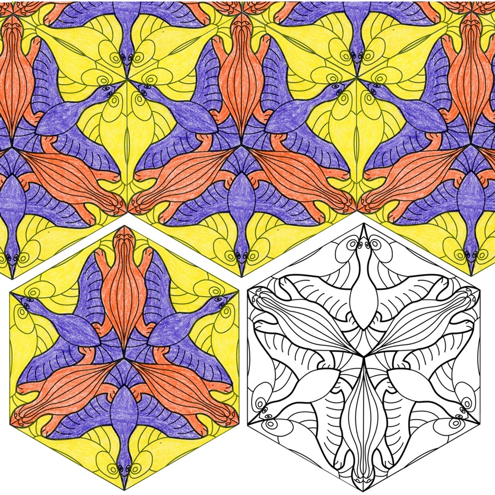 tessellation art blueprints on animals