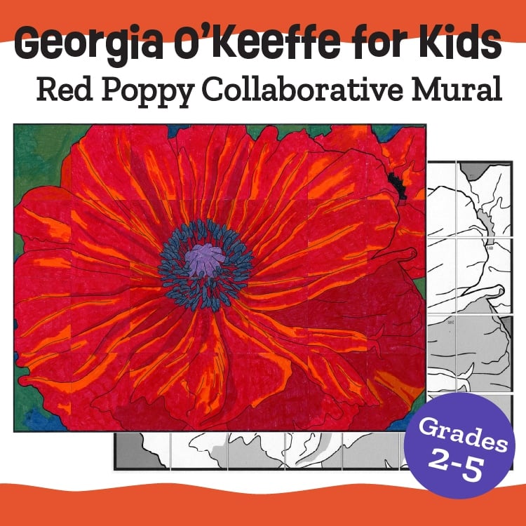 Georgia O’Keeffe for Kids: Red Poppy Collaborative Mural