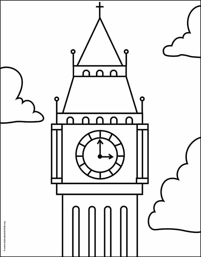 Big Ben Coloring Page: Free Printable Sheets for Kids