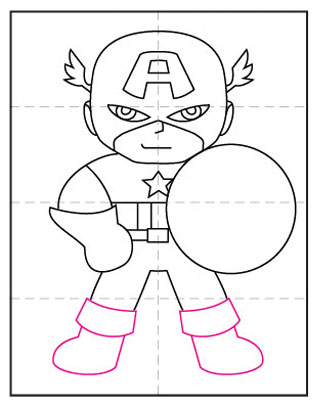 How to Draw a Captain America | Captain America Coloring Page