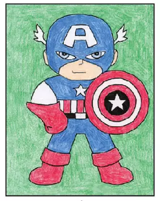 How To Draw CAPTAIN AMERICA Step by Step (ONE PENCIL) - YouTube