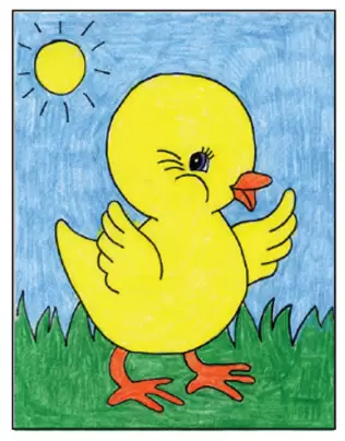 Chick 9.jpg - Cách vẽ con gà đơn giản đẹp với 8 bước cơ bản hướng dẫn chi tiết