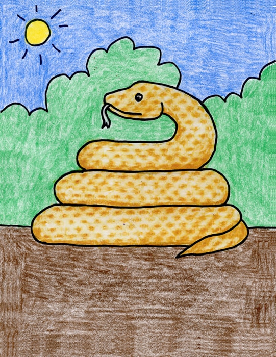 How to Draw an Easy Snake Â· Art Projects for Kids