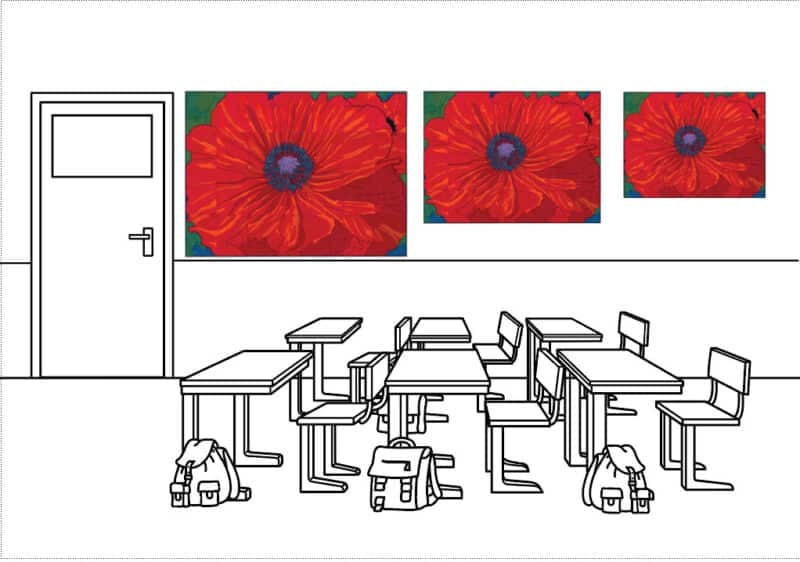 Georgia O'Keeffe for Kids: Red Poppy Collaborative Mural - Image 2