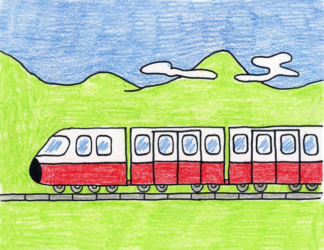 How To Draw A Train For Kids Step By Step