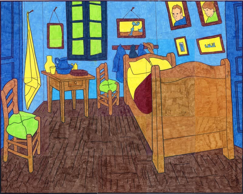 Van Gogh "Bedroom in Arles" Collaborative Mural Coloring Project