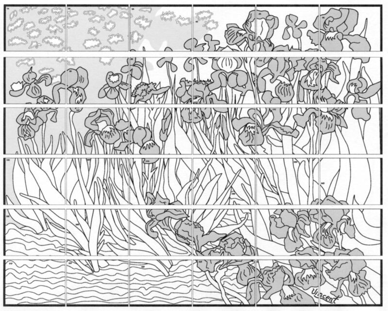 Van Gogh "Irises" Collaborative Mural Template - Image 3