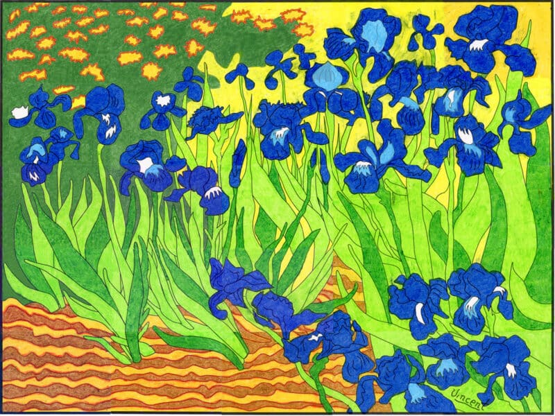 Van Gogh "Irises" Collaborative Mural Template