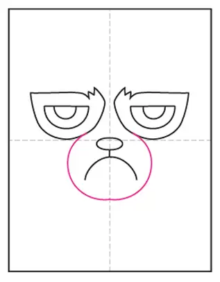 How to draw Angry Cat Face 