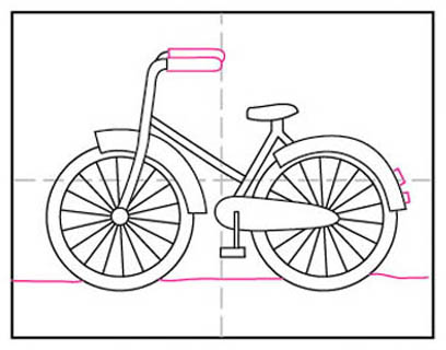 Easy How to Draw a Bike Tutorial and Bike Coloring Page · Step by Step