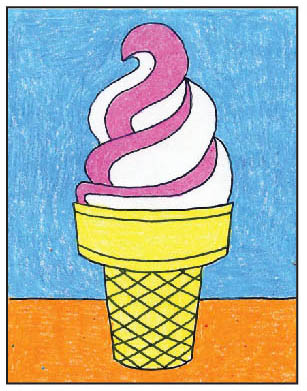 Draw an Ice Cream Cone · Art Projects for Kids