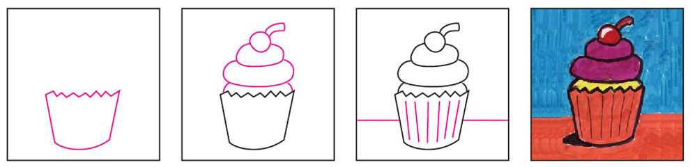 How to Draw a Cupcake Easy drawings by drawingartificer on DeviantArt