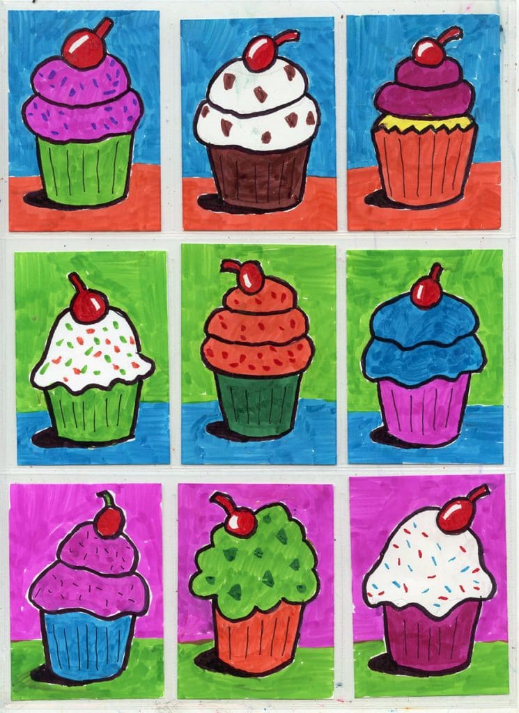 Draw Cupcakes — Activity Craft Holidays, Kids, Tips