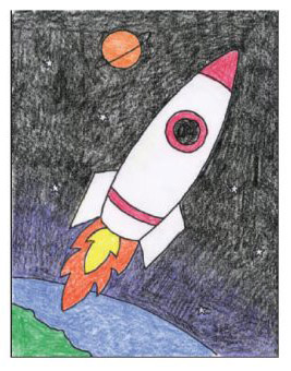 Draw An Easy Rocket Art Projects For Kids