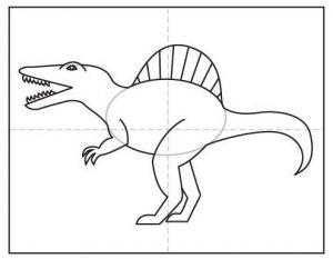 Easy How To Draw Spinosaurus Tutorial And Coloring Page