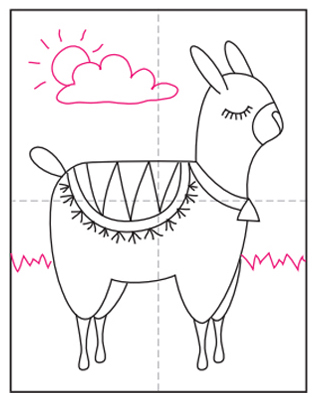 How to Draw an Alpaca | Alpaca Coloring Page