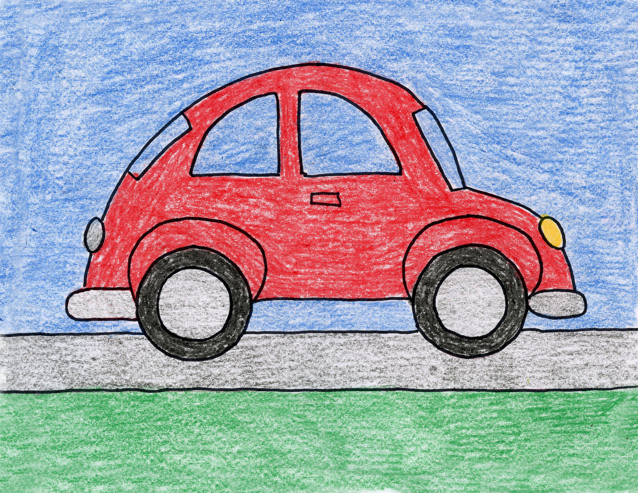 How To Draw Easy Car Drawings Easy Drawing Car At Getdrawings