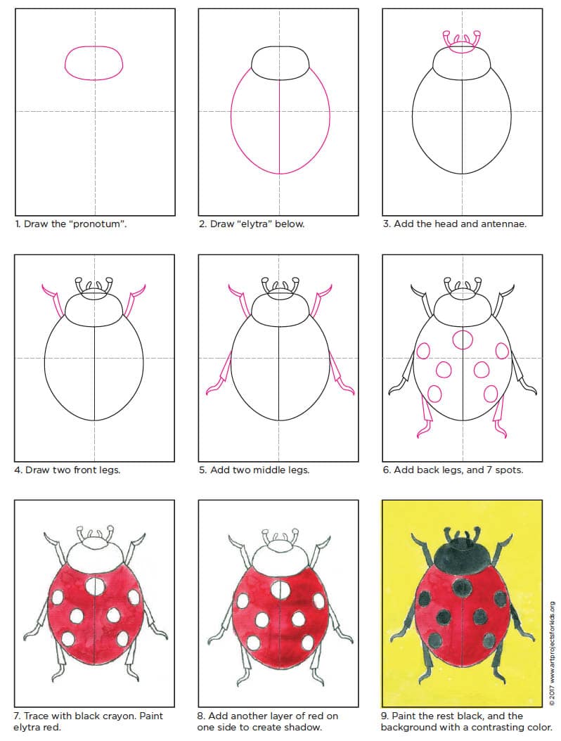 How to Draw a Ladybug · Art Projects for Kids