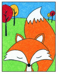 Easy How to Draw a Cartoon Fox Tutorial and Fox Coloring Page