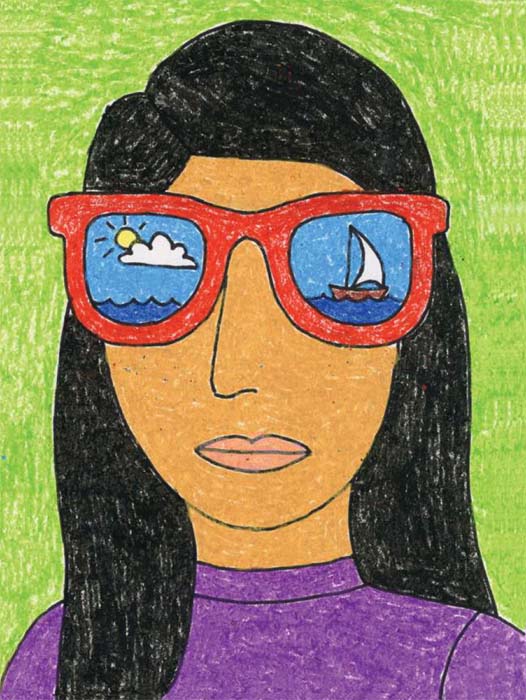 Draw a Portrait with Sunglasses · Art Projects for Kids