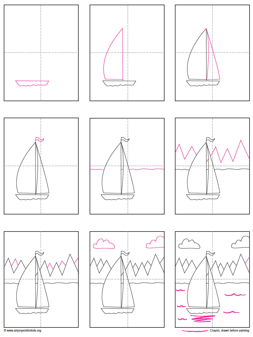 Draw a Sailboat on a Lake · Art Projects for Kids