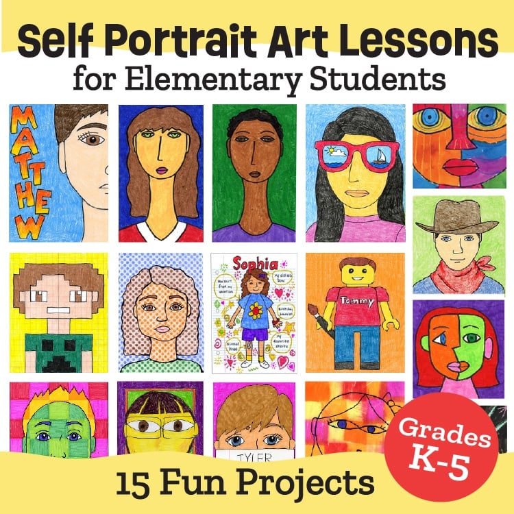 Self Portrait Art Lessons for Elementary Students: 15 Fun Projects