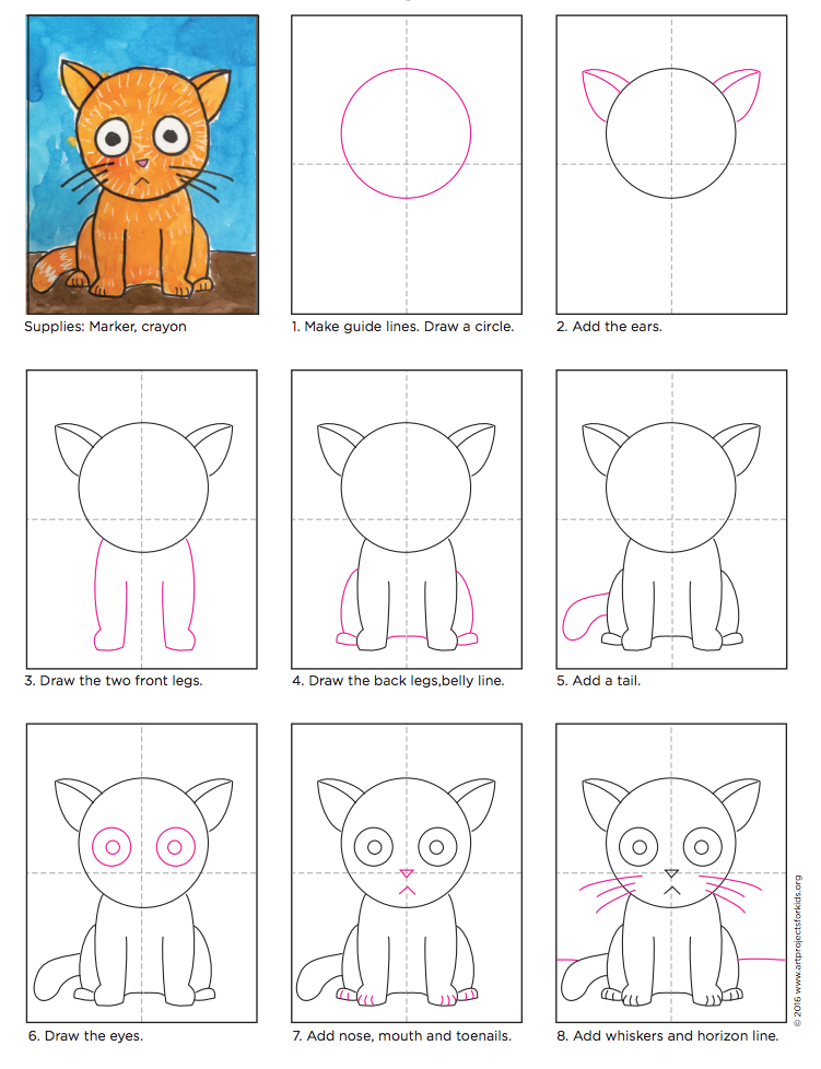 How to Draw a Kitten · Art Projects for Kids