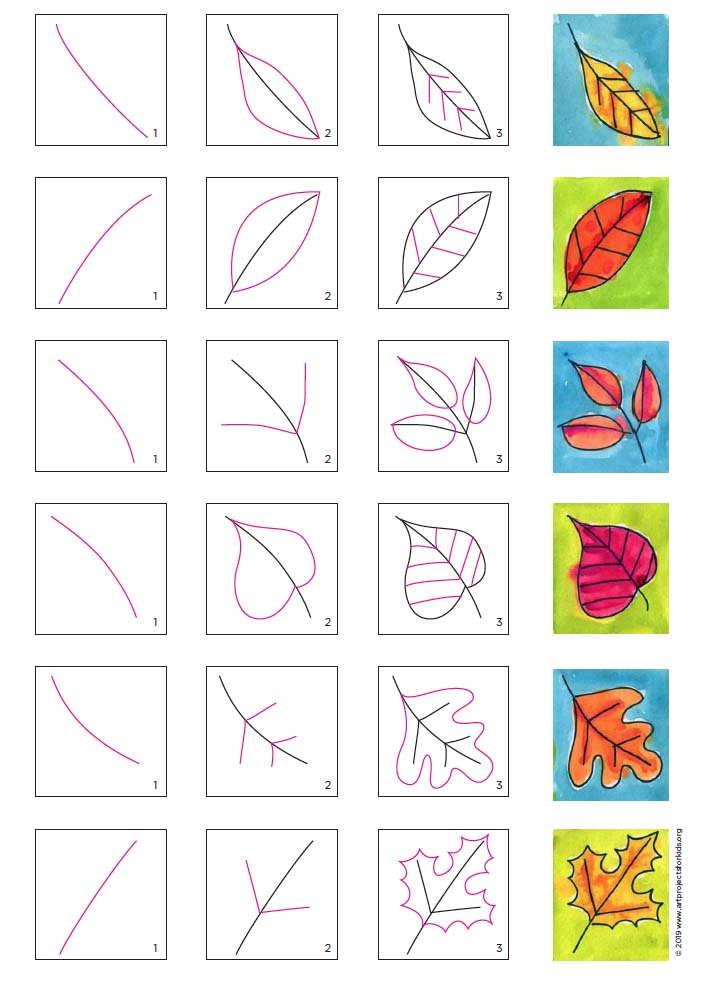 How to Draw Fall Leaves · Art Projects for Kids