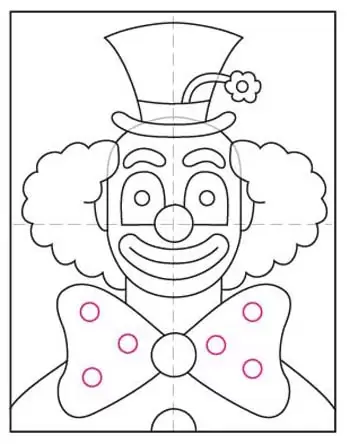 Outlined clown face | Stock vector | Colourbox