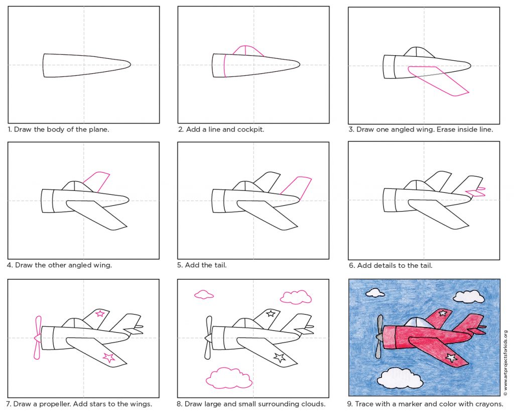 Draw a WW2 Plane Art Projects for Kids
